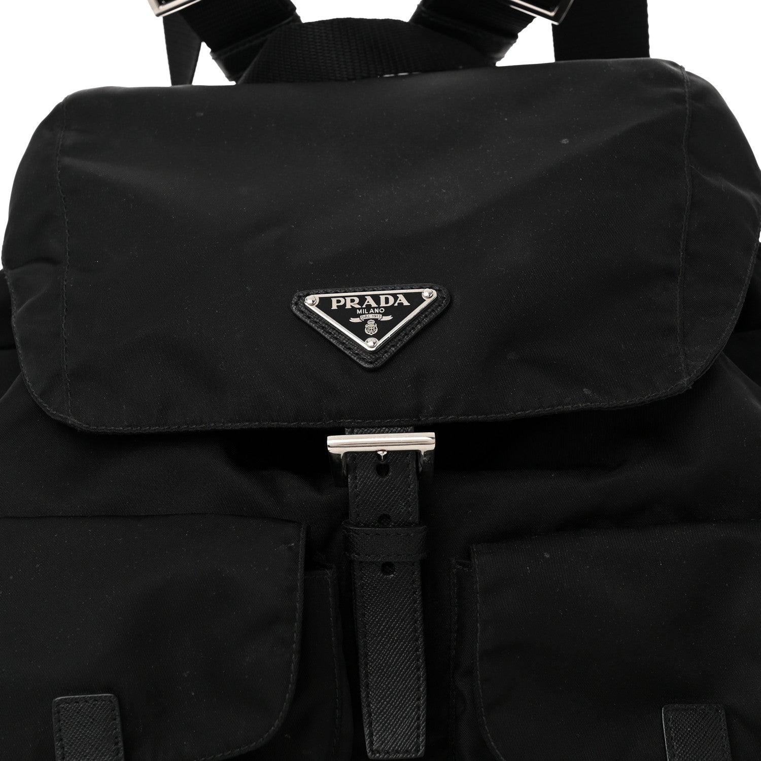 Prada Tessuto Nylon Saffiano Medium Backpack Black 7 of 10