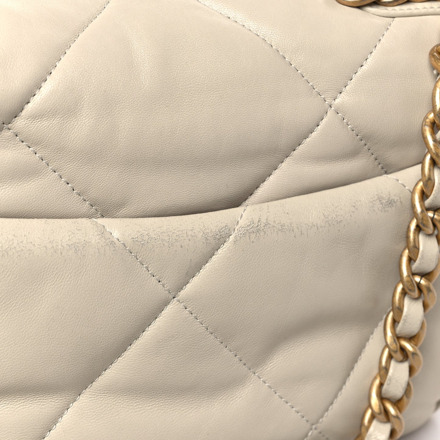 Lambskin Quilted Medium Chanel 19 Flap Light Beige