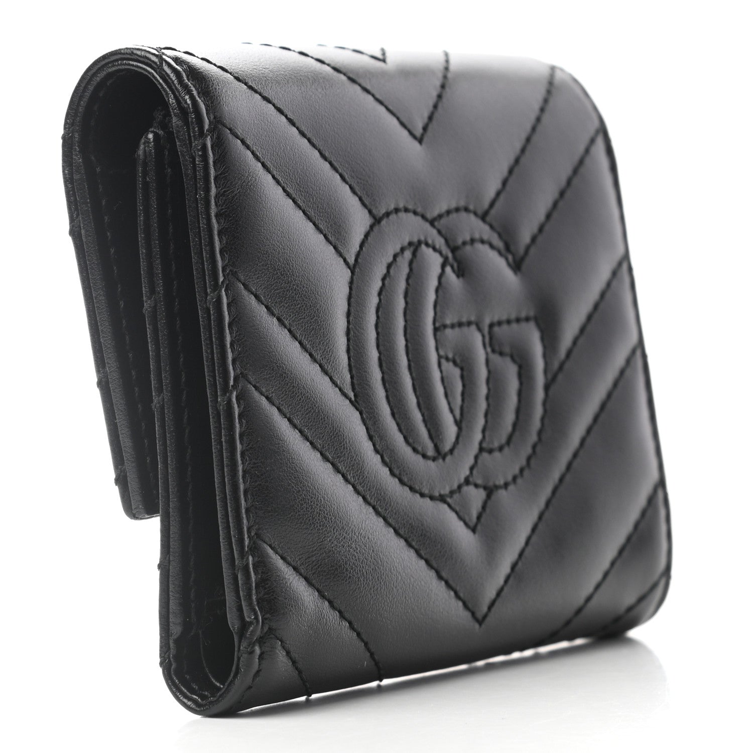 Gucci Calfskin Matelasse GG Marmont Wallet Black 3 of 7