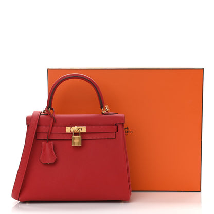 Hermes Togo Kelly Retourne 25 Rouge Casaque 11 of 11