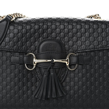 Gucci Microguccissima Medium Emily Chain Shoulder Bag Black 8 of 10