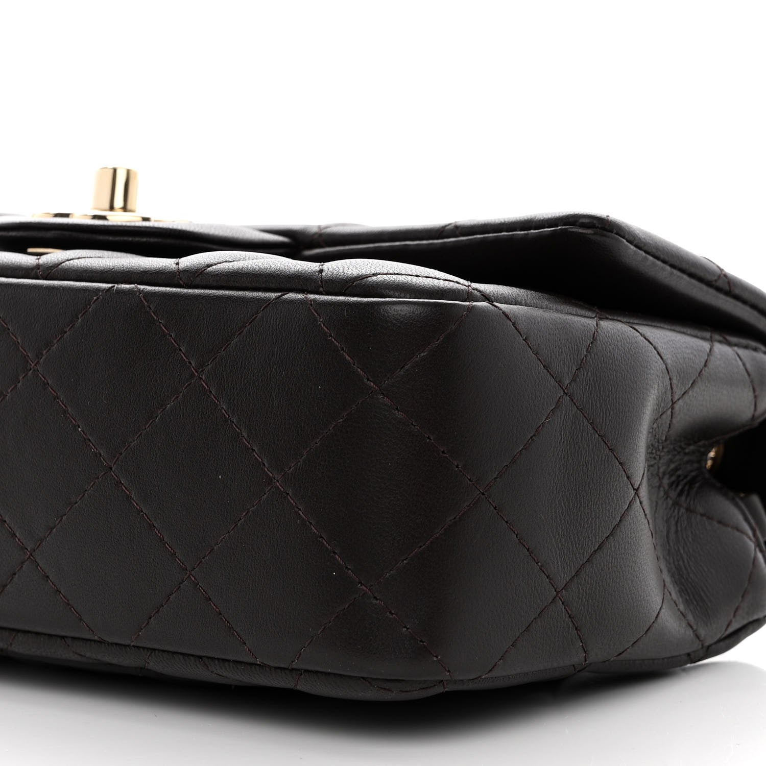Chanel Lambskin Quilted Mini Rectangular Flap Dark Brown 11 of 11