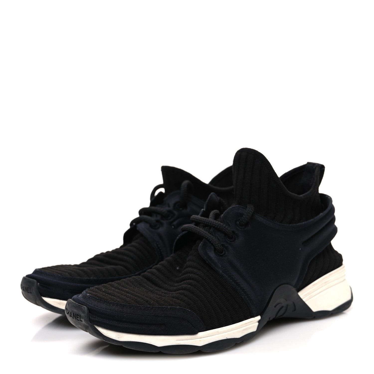 Chanel Stretch Fabric CC Sneakers 36 Black 1752553 – FASHIONPHILE