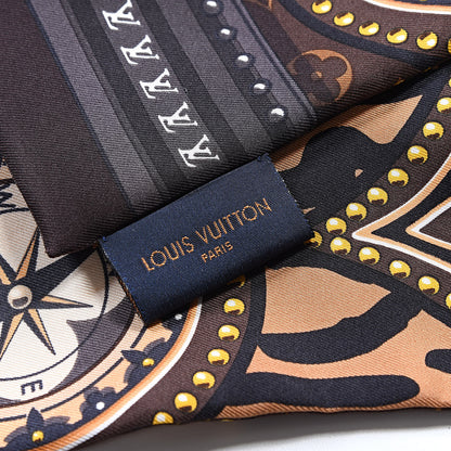 Louis Vuitton Silk Monogram LV World Bandeau Brown 5 of 5