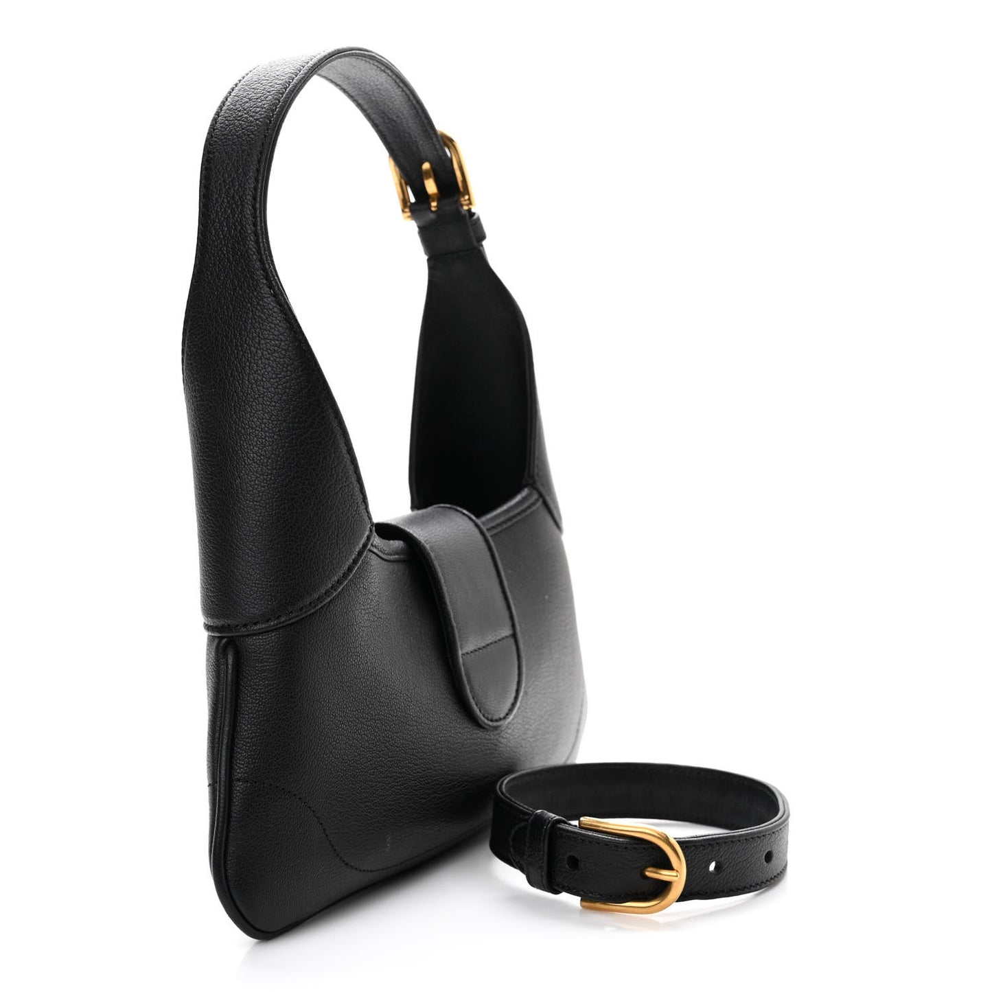 Goatskin Small GG Aphrodite Shoulder Bag Black