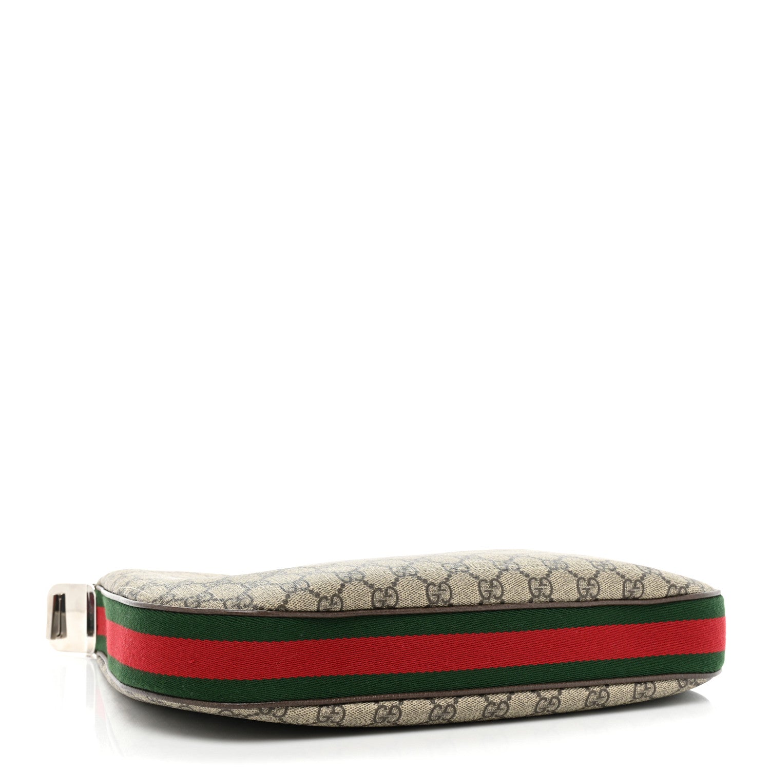 Gucci GG Supreme Monogram Textured Calfskin Web Large Attache Shoulder Bag Beige Ebony New Acero 4 of 8