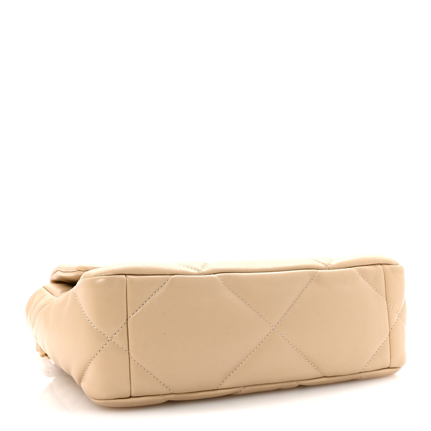 Lambskin Quilted Medium Chanel 19 Flap Beige