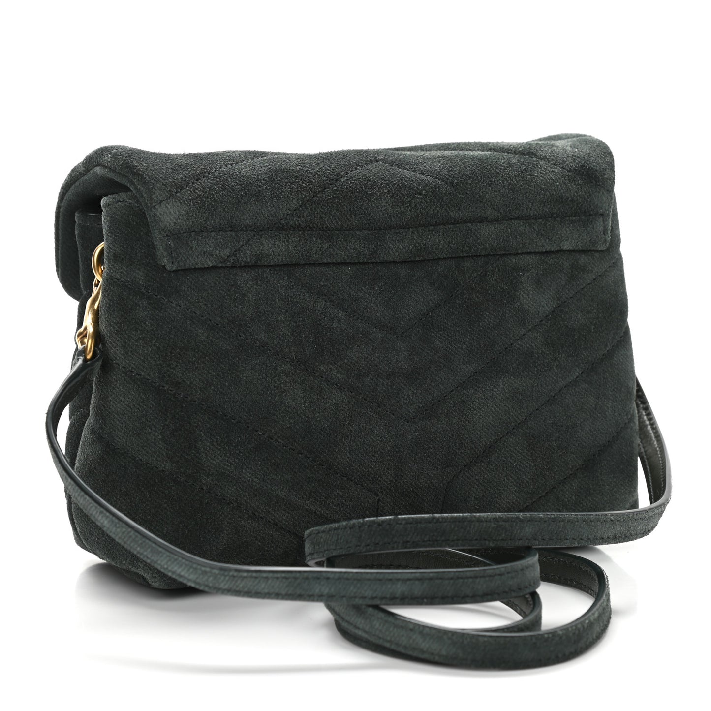 Croute Velour Y Quilted Monogram Toy Loulou Crossbody Bag Dark Forest