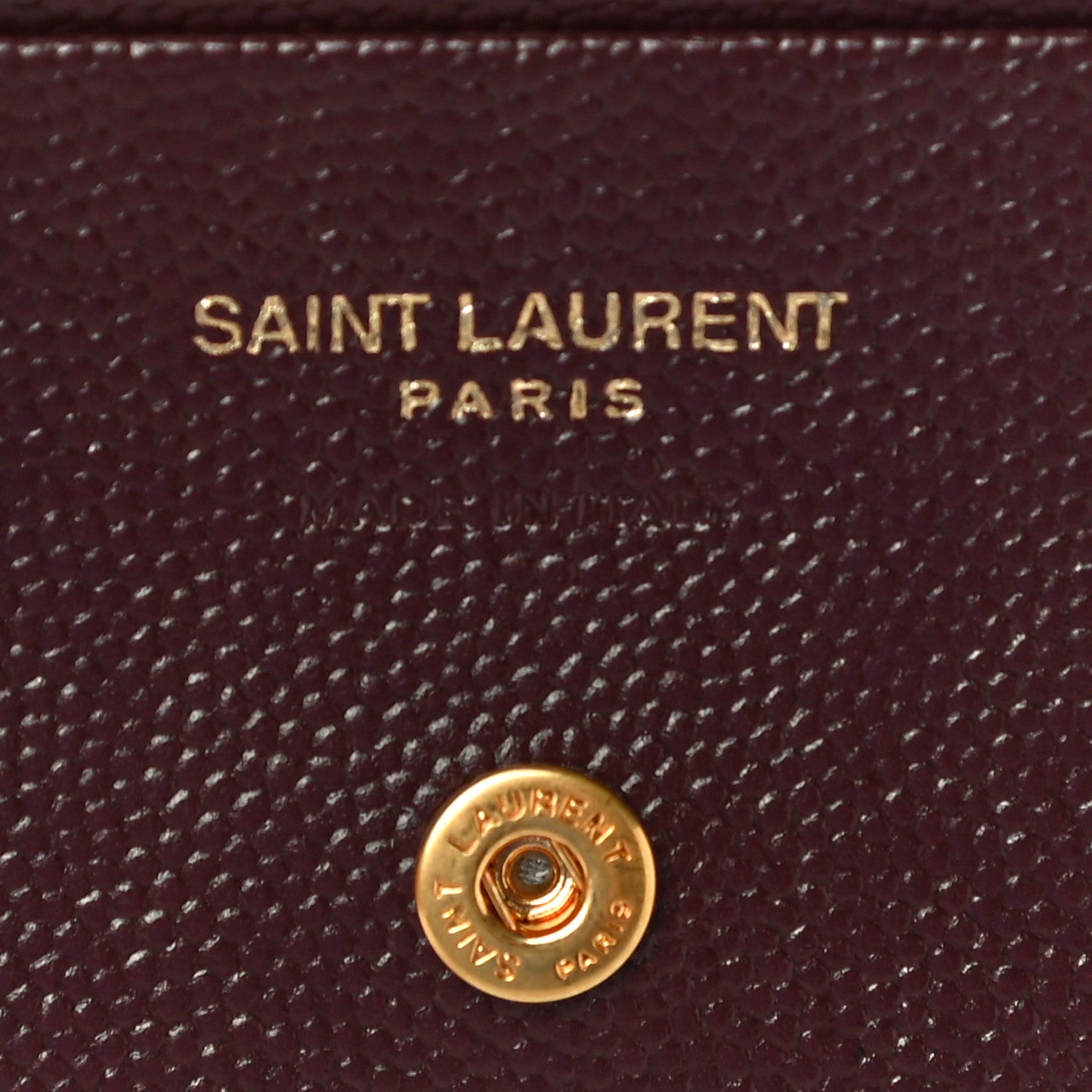 Saint Laurent Grain De Poudre Matelasse Chevron Cassandre Card Case Bordeaux 6 of 10