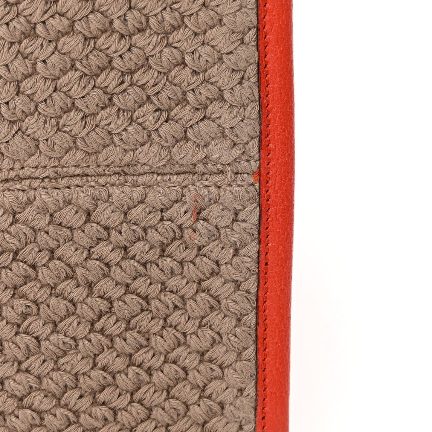 Fabric Embroidered Miami Striped Tote Bag Orange