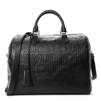 Louis Vuitton Calfskin Embossed Speedy Cube 30 Black 1 of 10