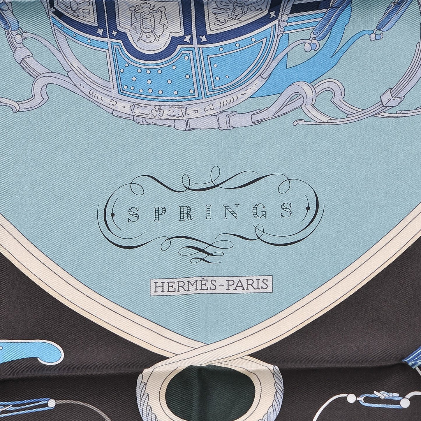 Silk Springs Scarf 90 Vert Sapin Anthracite Celadon