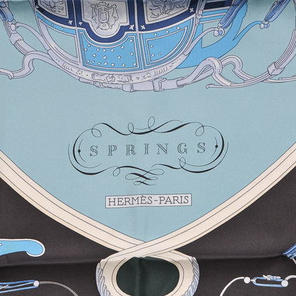Hermes Silk Springs Scarf 90 Vert Sapin Anthracite Celadon 3 of 6
