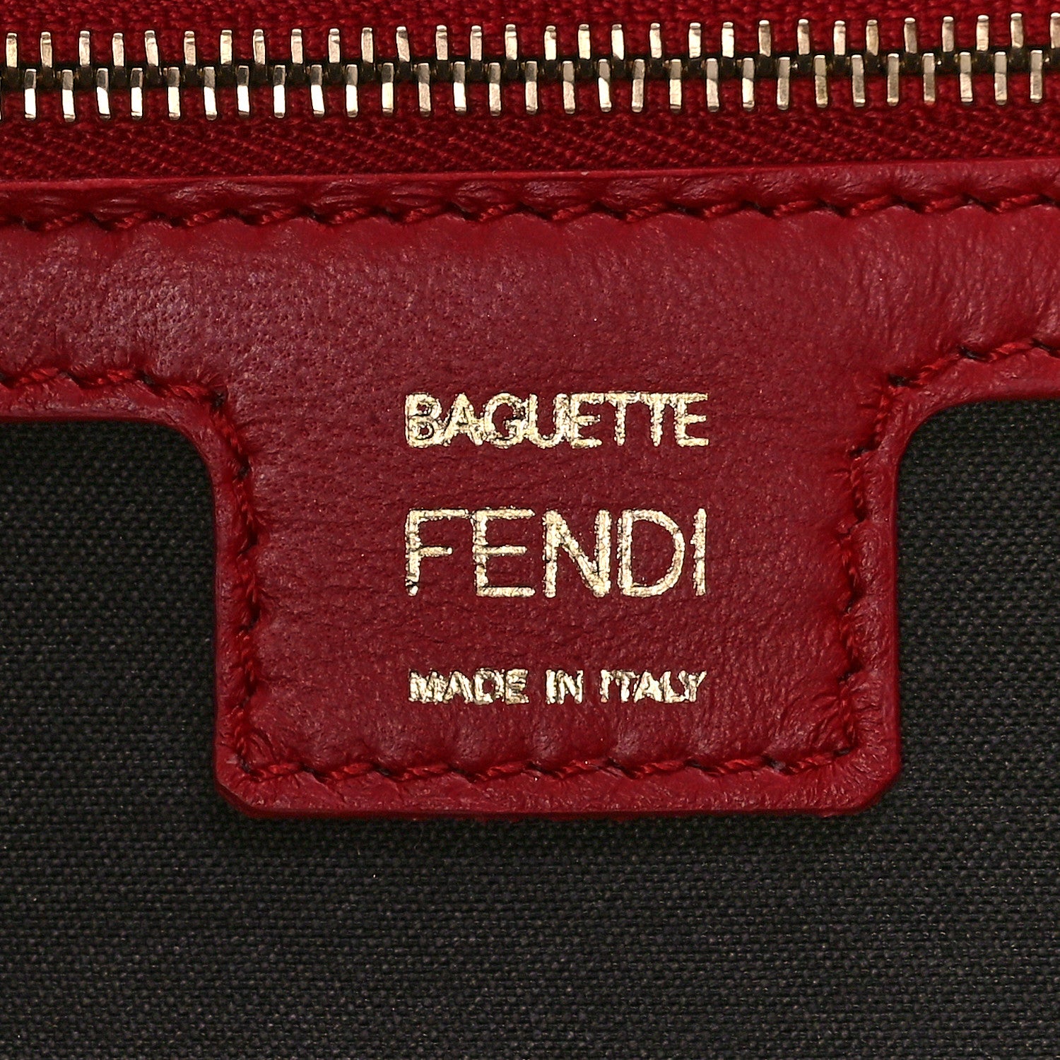 Fendi Nappa FF 1974 Embossed Baguette Fragola 6 of 8