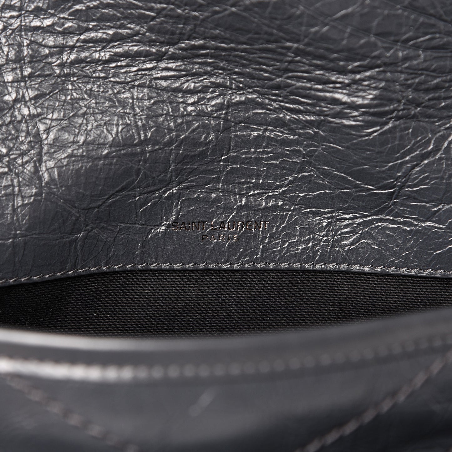 Crinkled Calfskin Matelasse Monogram Baby Niki Chain Satchel Storm