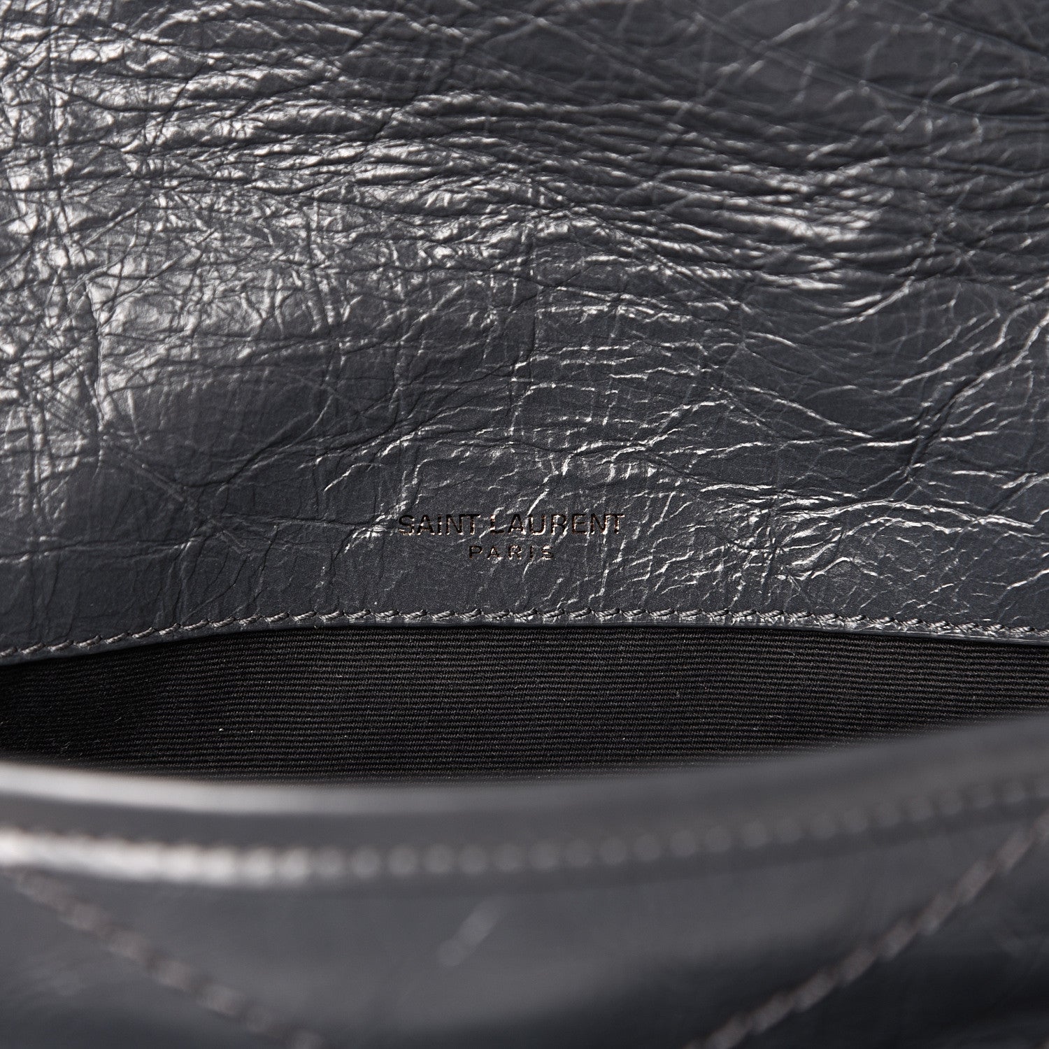 Saint Laurent Crinkled Calfskin Matelasse Monogram Baby Niki Chain Satchel Storm 6 of 11