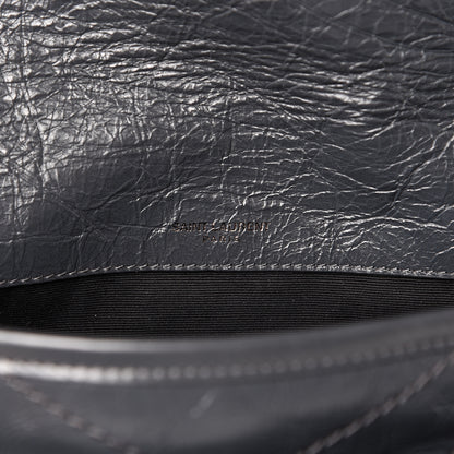 Saint Laurent Crinkled Calfskin Matelasse Monogram Baby Niki Chain Satchel Storm 6 of 11