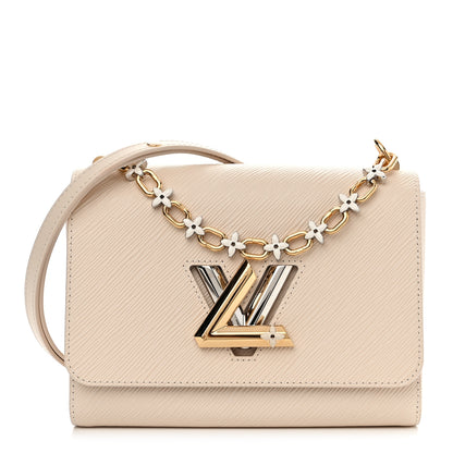 Louis Vuitton Epi Twist Monogram Flower Chain Shoulder Bag MM Quartz White 1 of 11