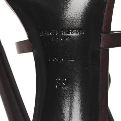 Saint Laurent Calfskin Cassandra 100 Sandals 39 Moro 8 of 10