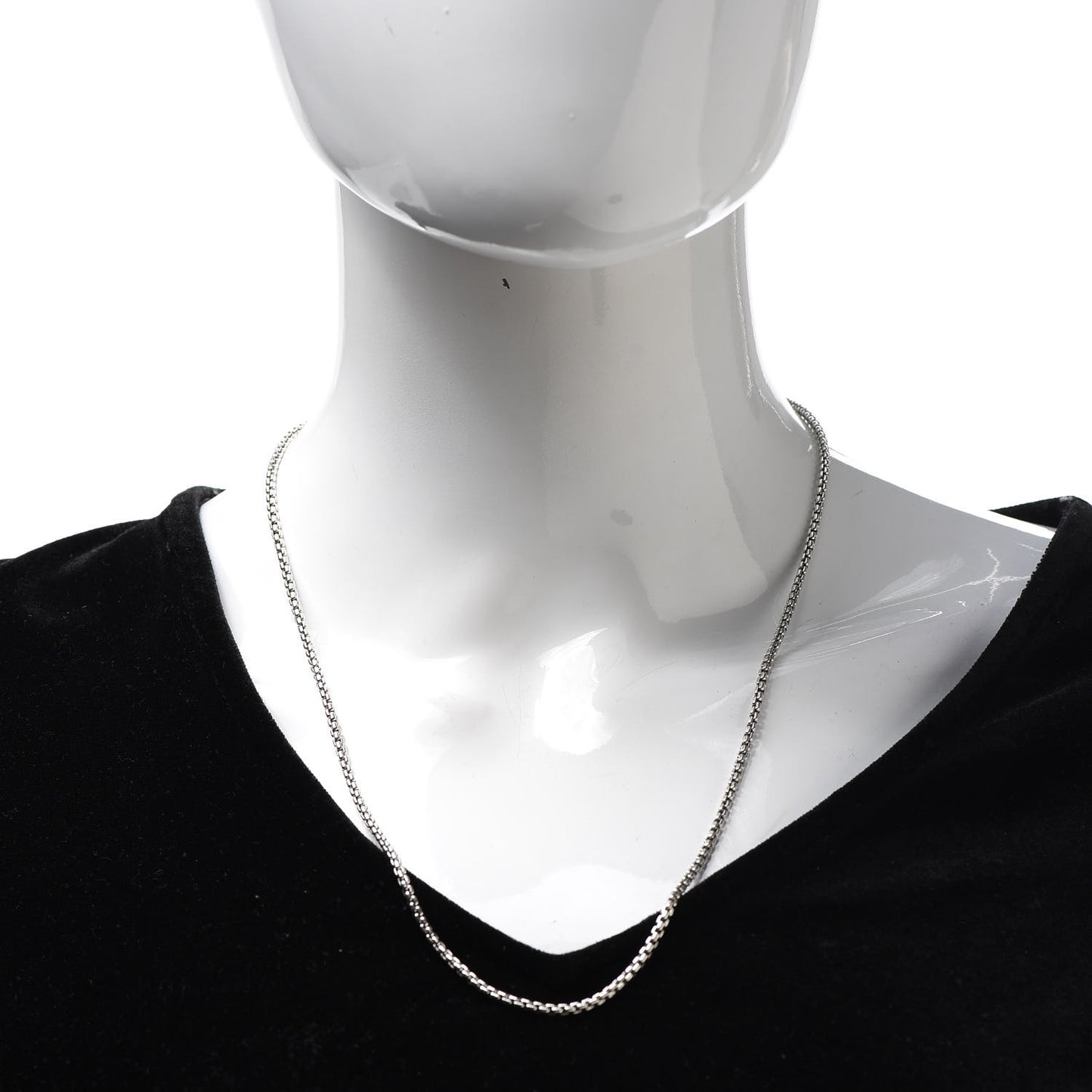Sterling Silver 14K Yellow Gold 2.7mm Small Box Chain Necklace 22"