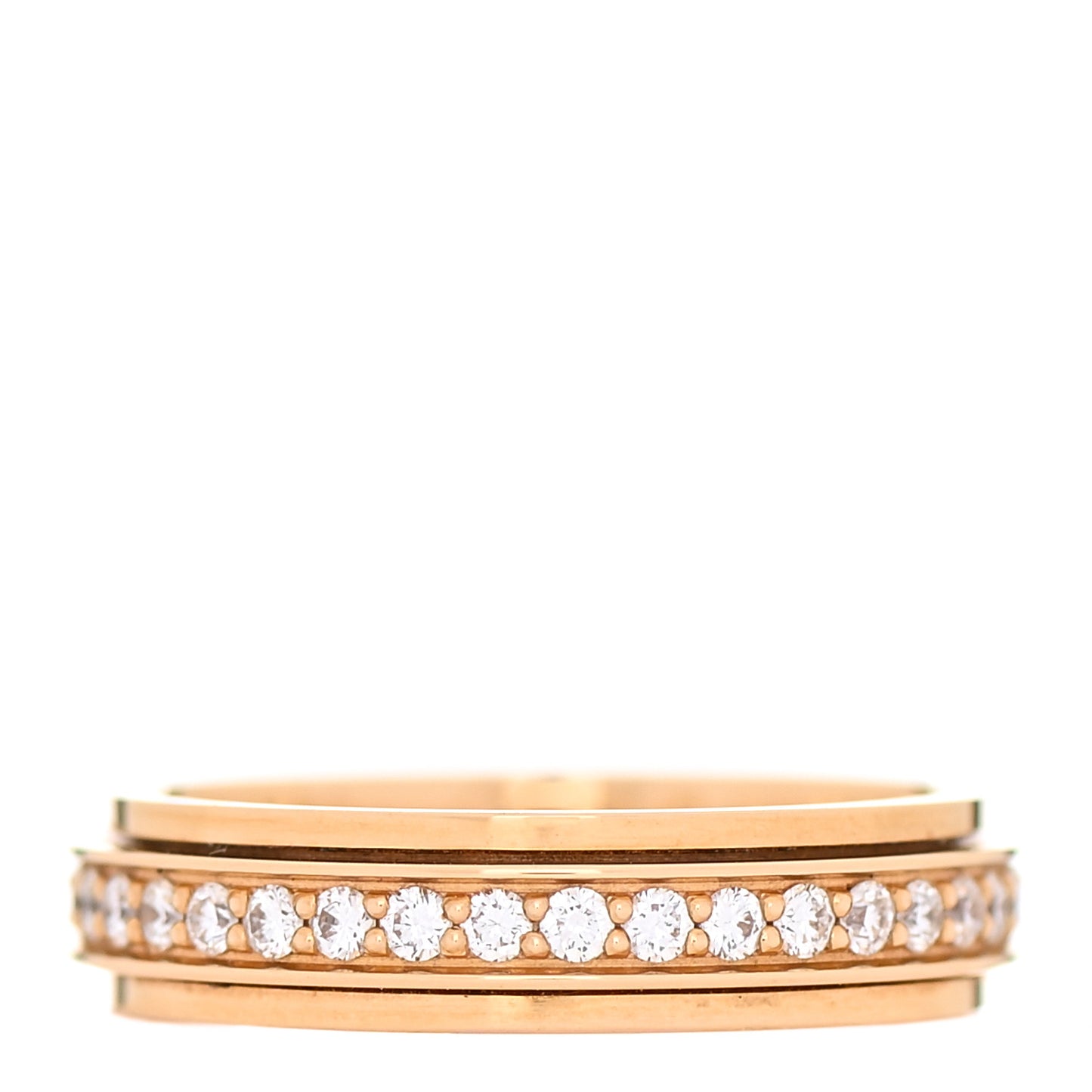 18K Rose Gold Diamond Possession Wedding Band Ring 54 6.75