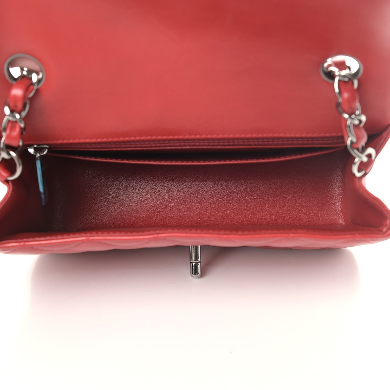 Chanel Lambskin Quilted Mini Rectangular Flap Red 4 of 6