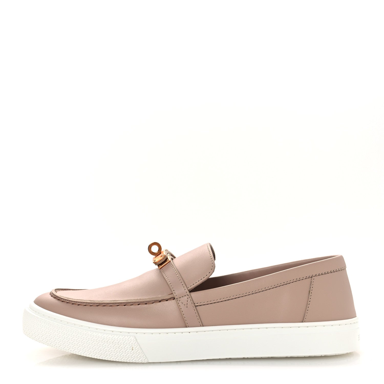 Hermes Calfskin Game Slip On Sneakers 41 Beige Nude 1 of 13