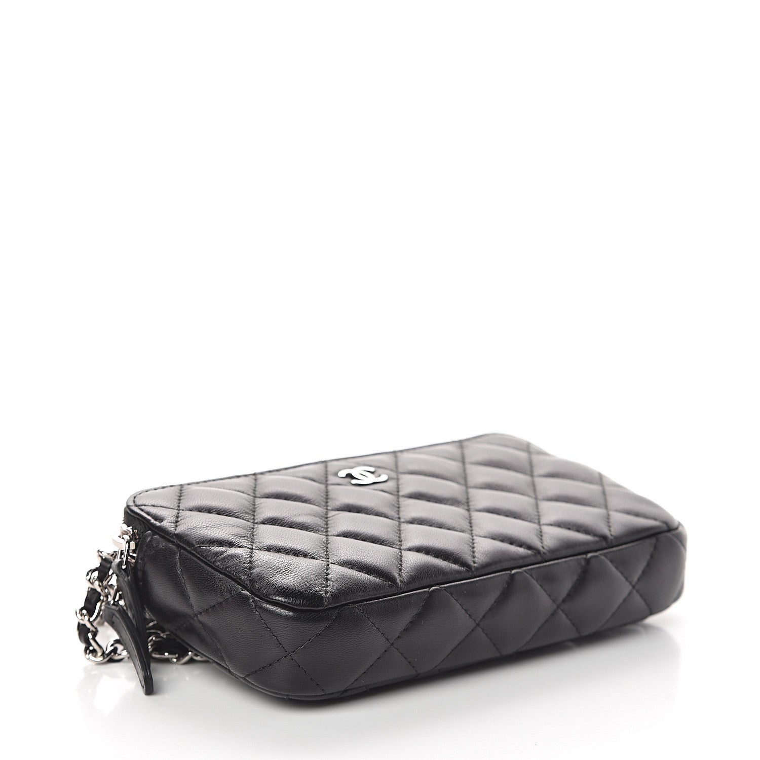 Chanel Lambskin Quilted Small Clutch With Chain Black 3 of 11
