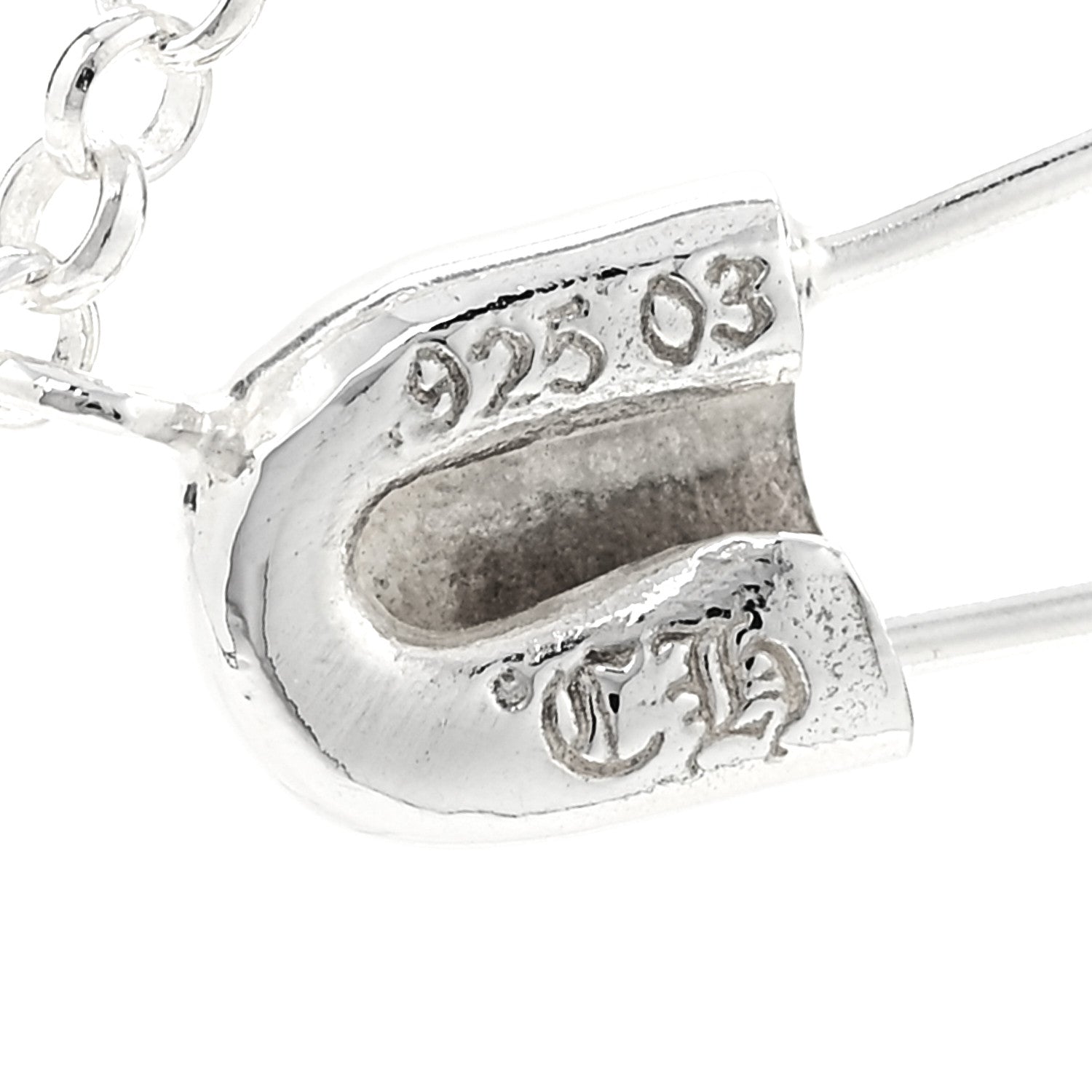Chrome Hearts Sterling Silver Safety Pin Pendant Necklace 6 of 6