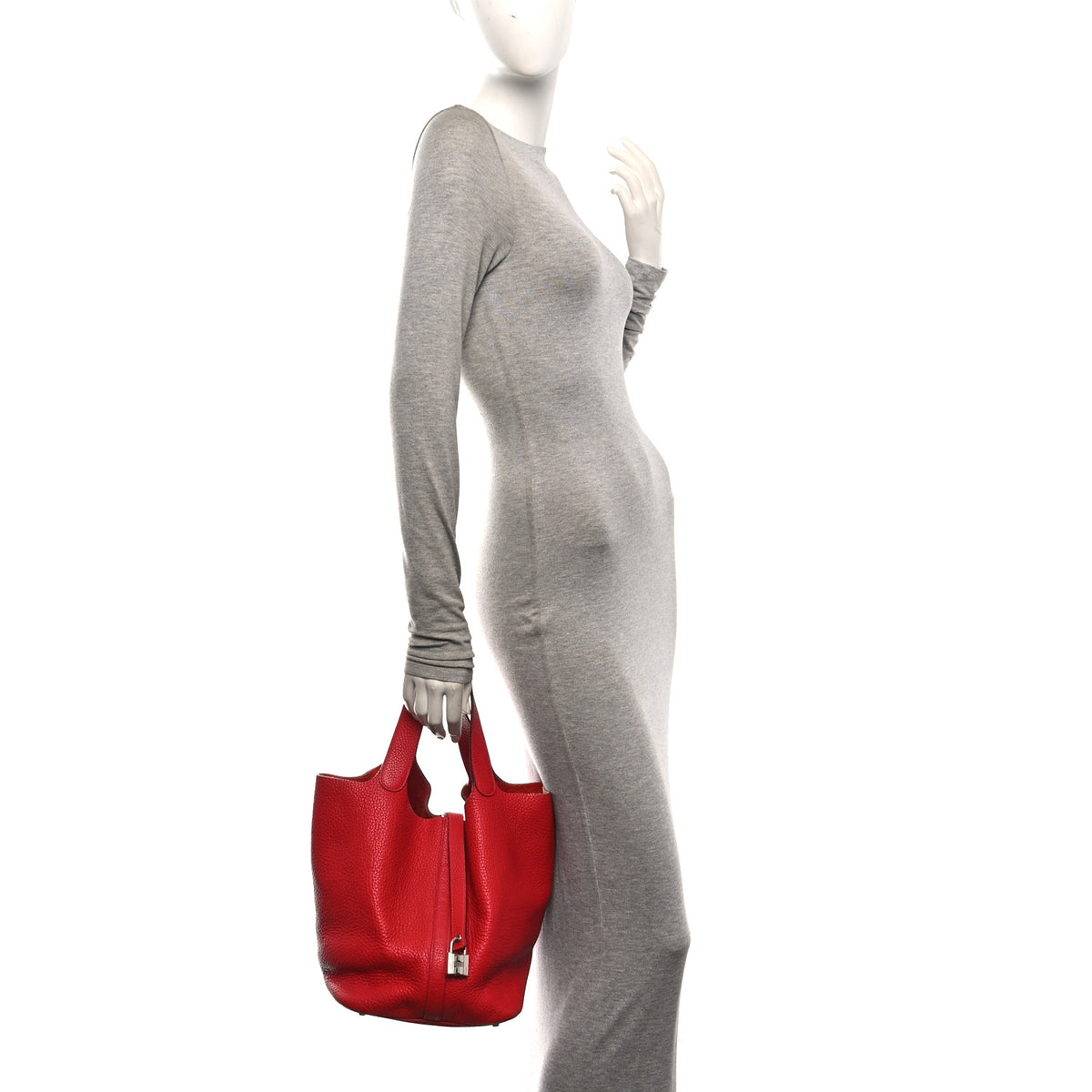 Taurillon Clemence Picotin Lock 26 GM Rouge Casaque