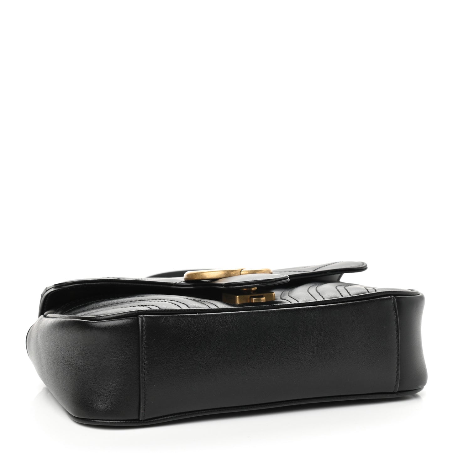 Calfskin Matelasse Mini GG Marmont Shoulder Bag Black