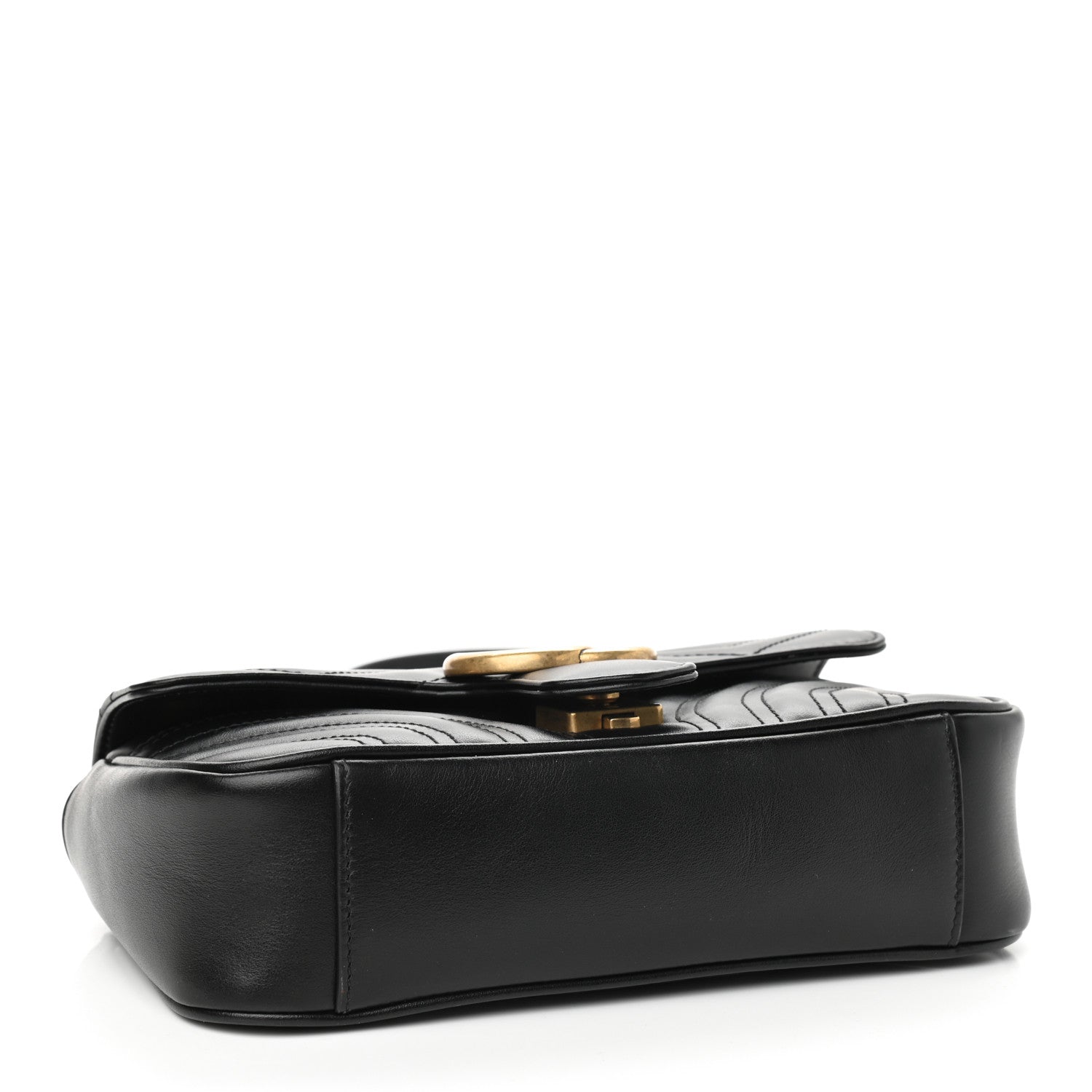 Gucci Calfskin Matelasse Mini GG Marmont Shoulder Bag Black 4 of 9