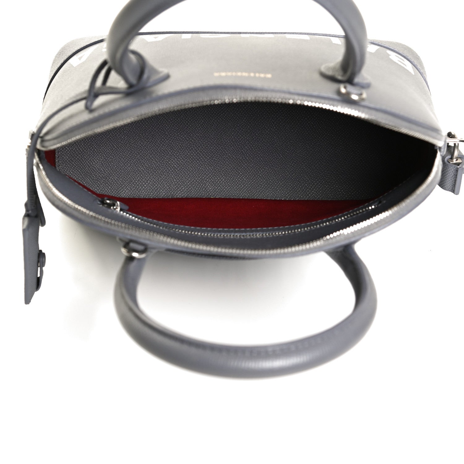 Balenciaga Signature Grained Calfskin Logo S Ville Top Handle Bag Gris Perle Fonce White 4 of 8