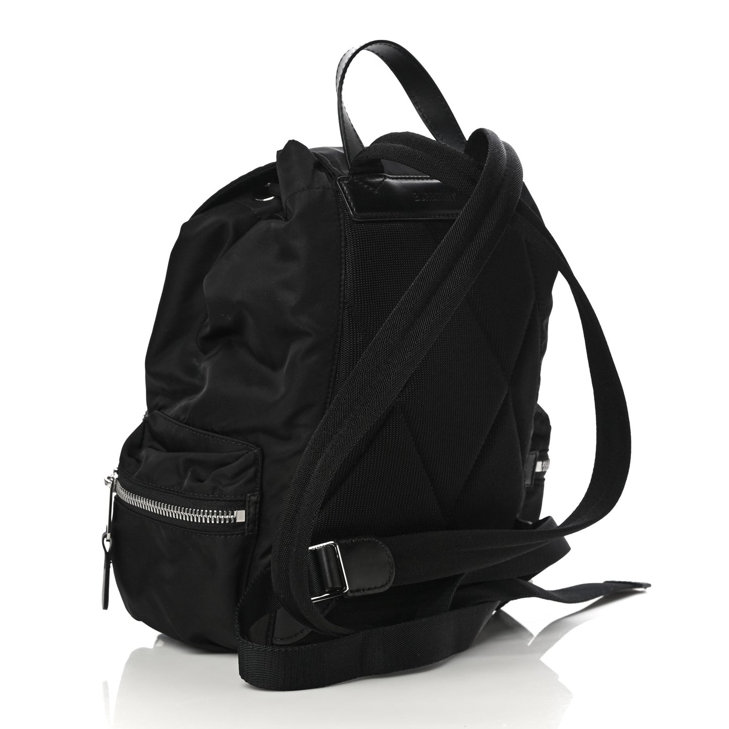 Nylon Logo Print Medium Rucksack Backpack Black
