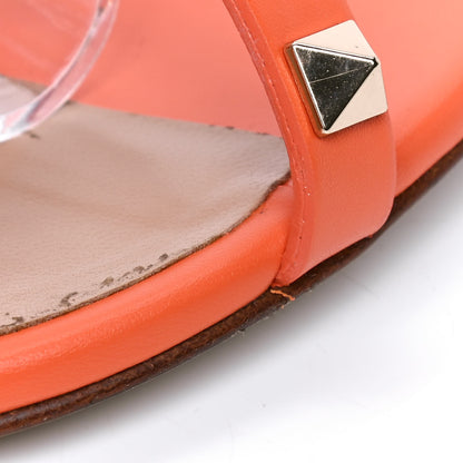 Valentino Garavani Calfskin Rockstud 60mm City Sandals 37 Orange Zest 3 of 7