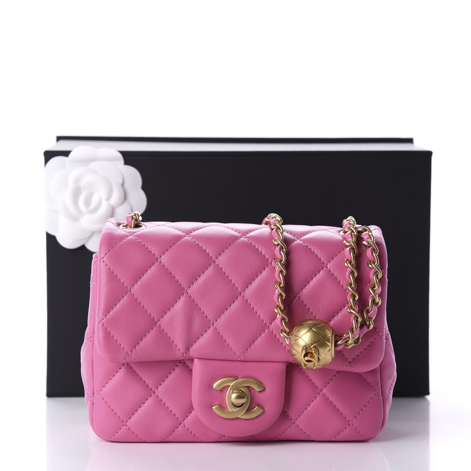 Chanel Lambskin Quilted Mini Pearl Crush Flap Pink 11 of 11