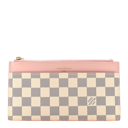 Louis Vuitton Damier Azur Slim Purse Rose Ballerine 1 of 14