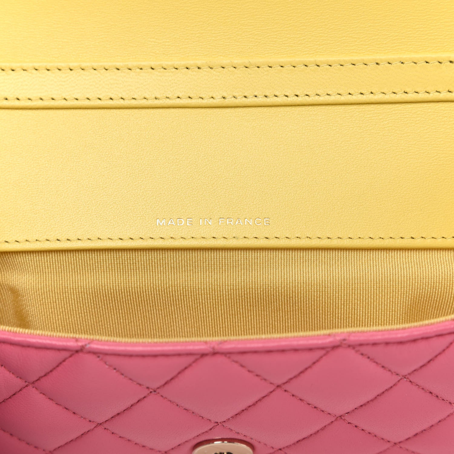 Chanel Lambskin Quilted Glasses Case With Chain Pink Yellow 7 of 12