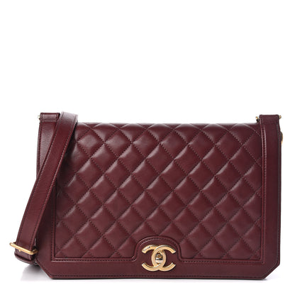 Chanel Calfskin Quilted Large Flap Bag Burgundy 1 of 10