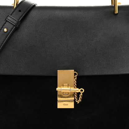Chloe Suede Smooth Calfskin Medium Drew Shoulder Bag Black 8 of 13