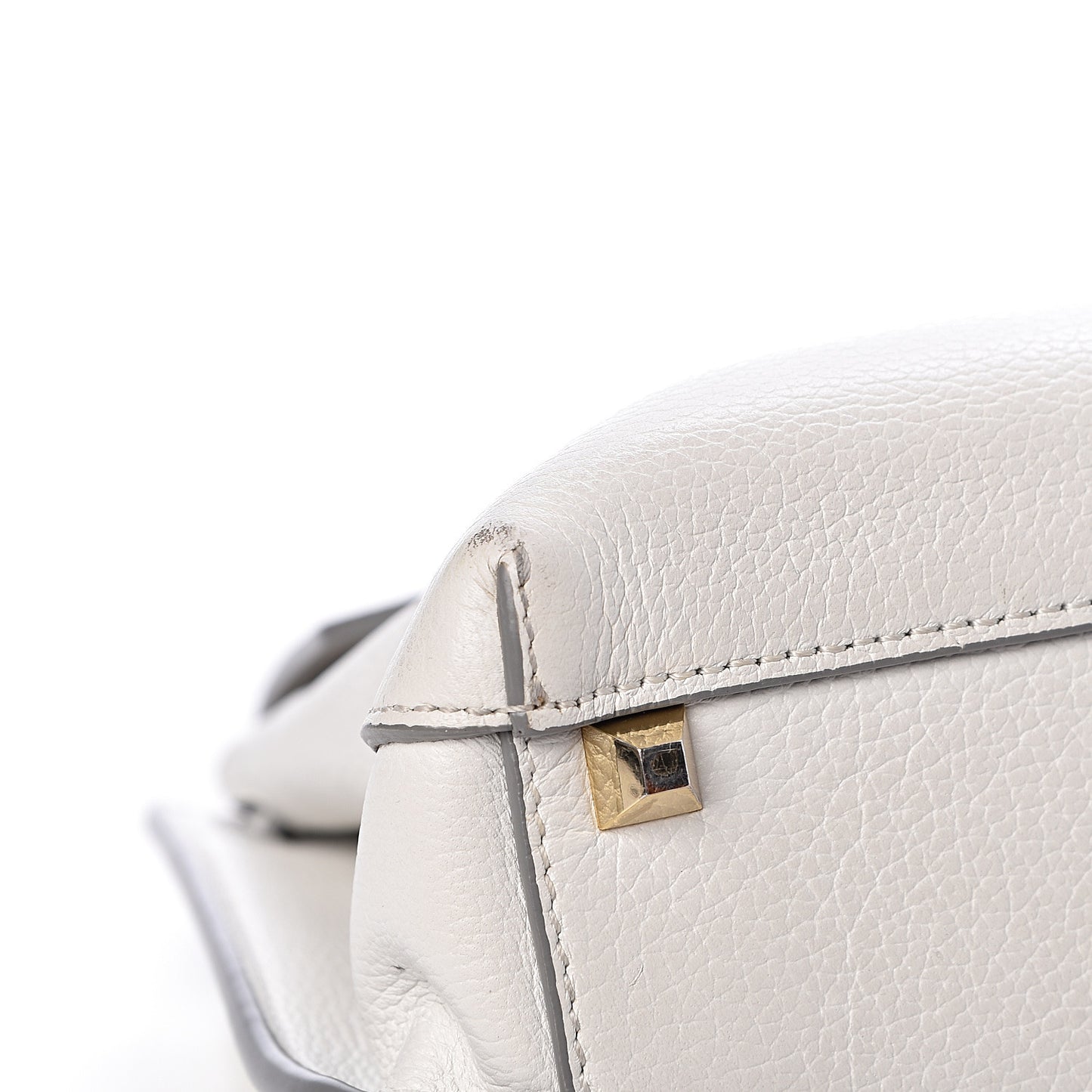 Grained Calfskin Medium Milla Convertible Backpack White Flake