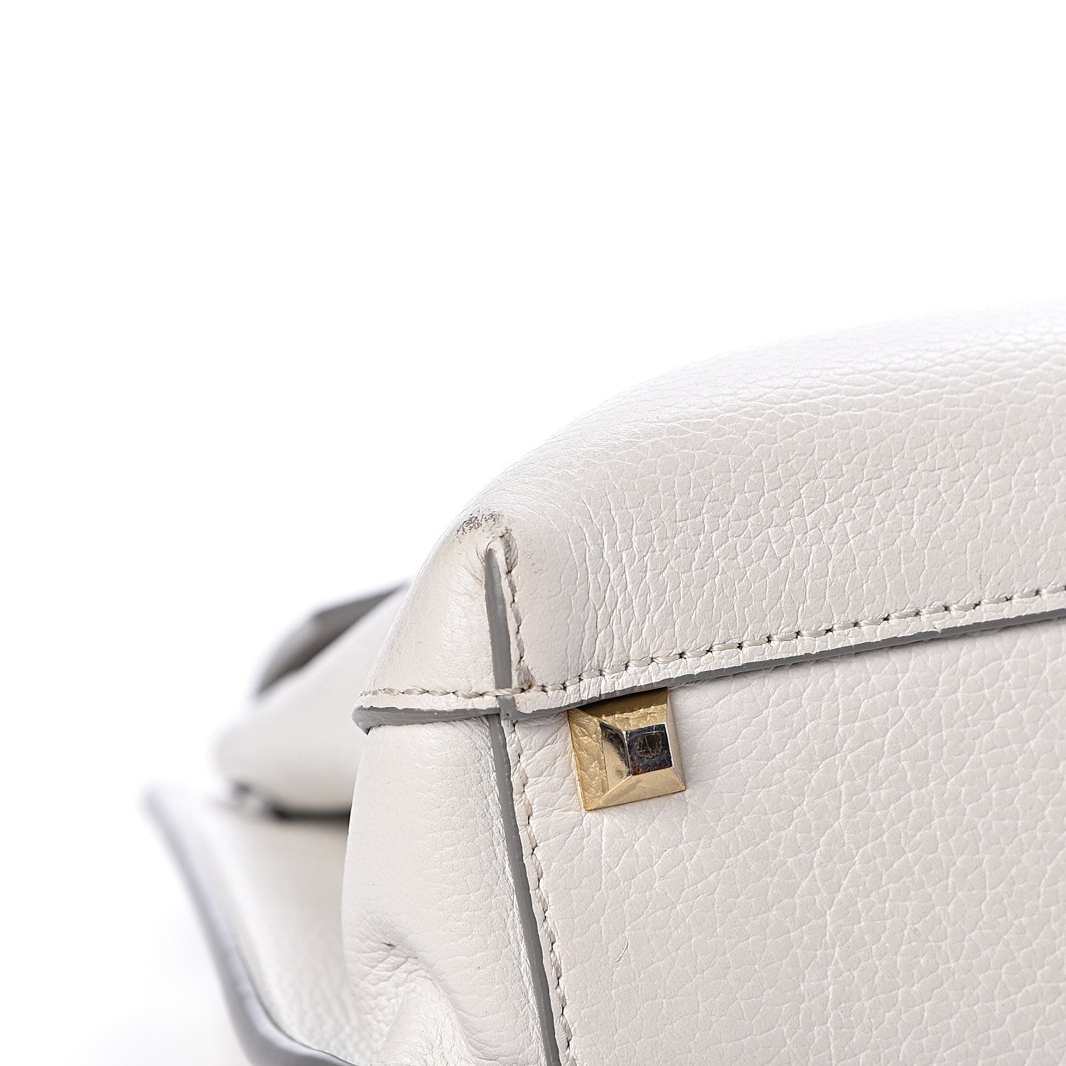 MCM Grained Calfskin Medium Milla Convertible Backpack White Flake 7 of 17