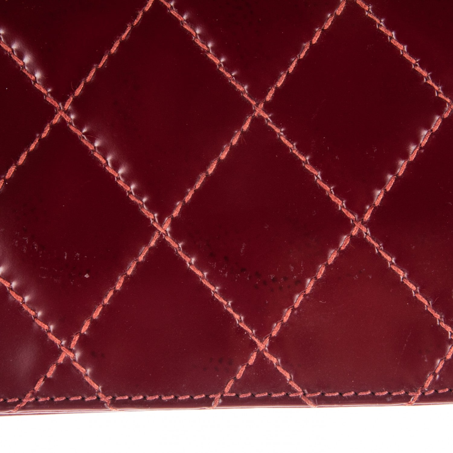 Chanel Glazed Calfskin Quilted Wallet On Chain WOC Dark Red 13 of 13