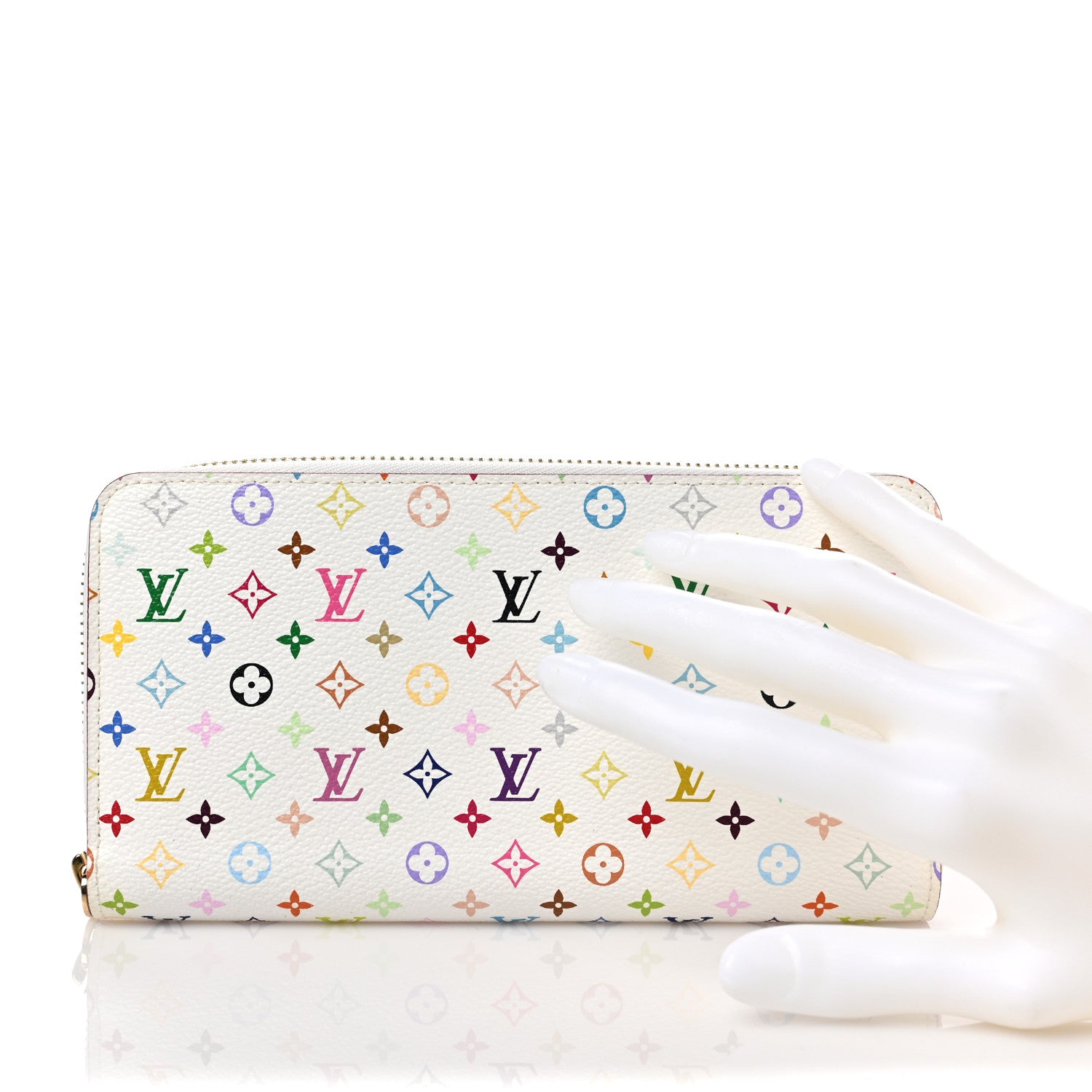 Louis Vuitton Monogram Multicolor Zippy Wallet White Litchi 2 of 6