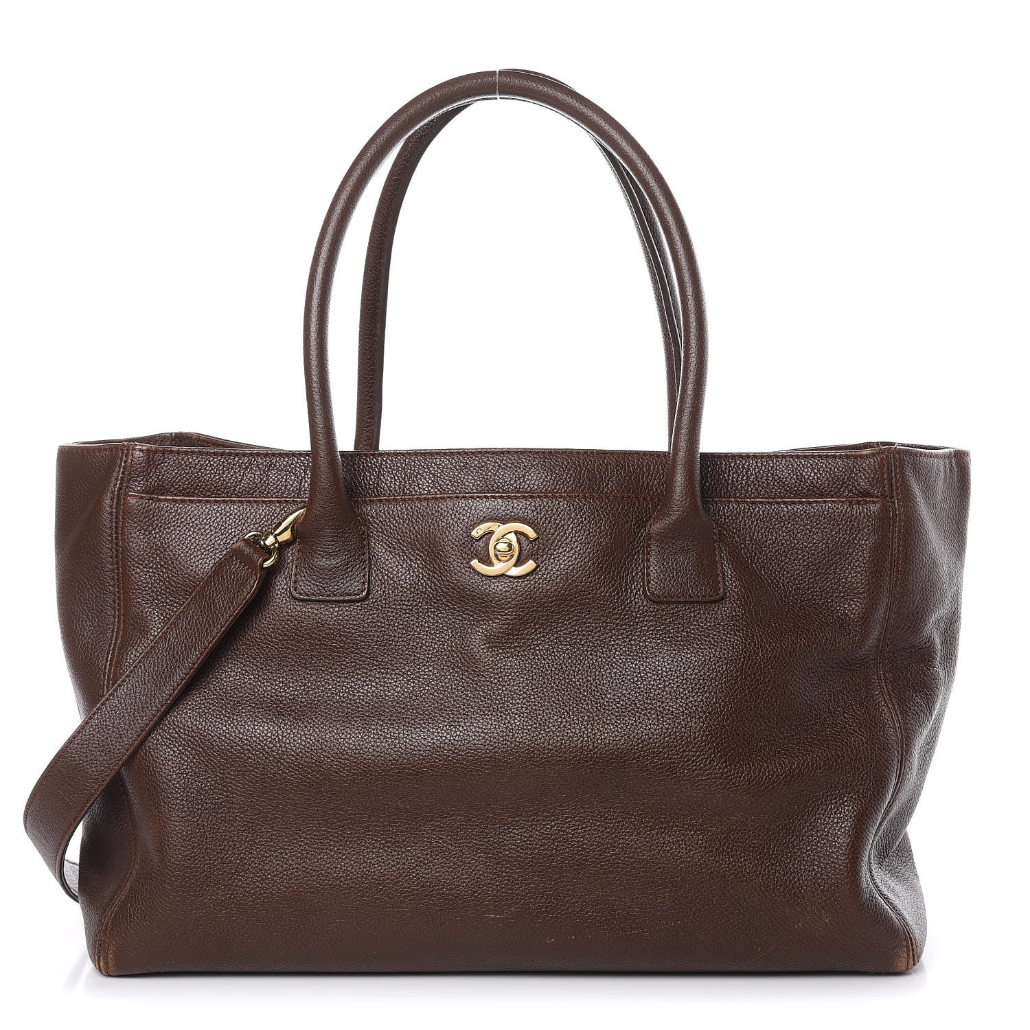 Chanel Calfskin Cerf Executive Shopper Tote Brown 1 of 28
