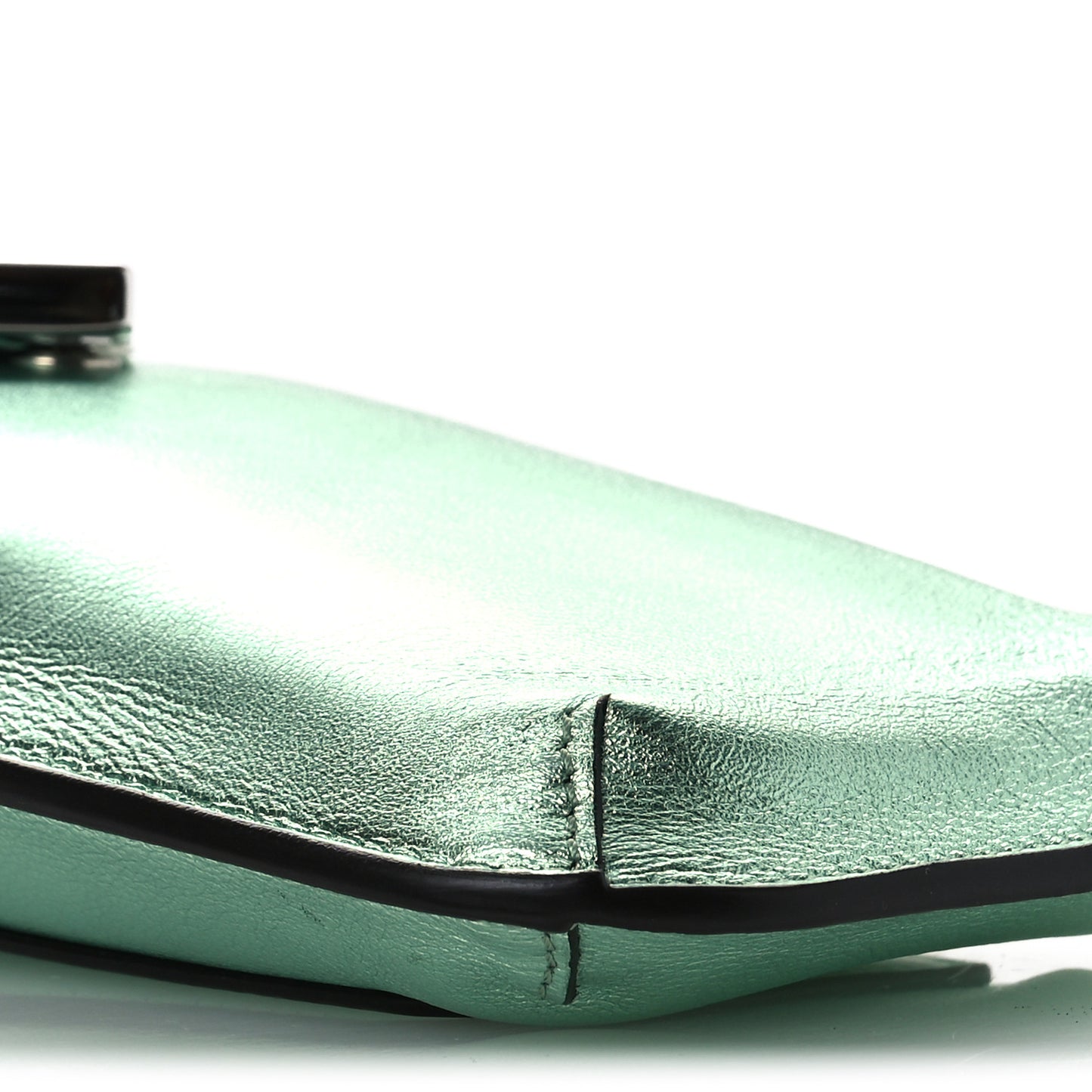 Vitello Laminato FF Diamonds Phone Pouch Verde Chiaro