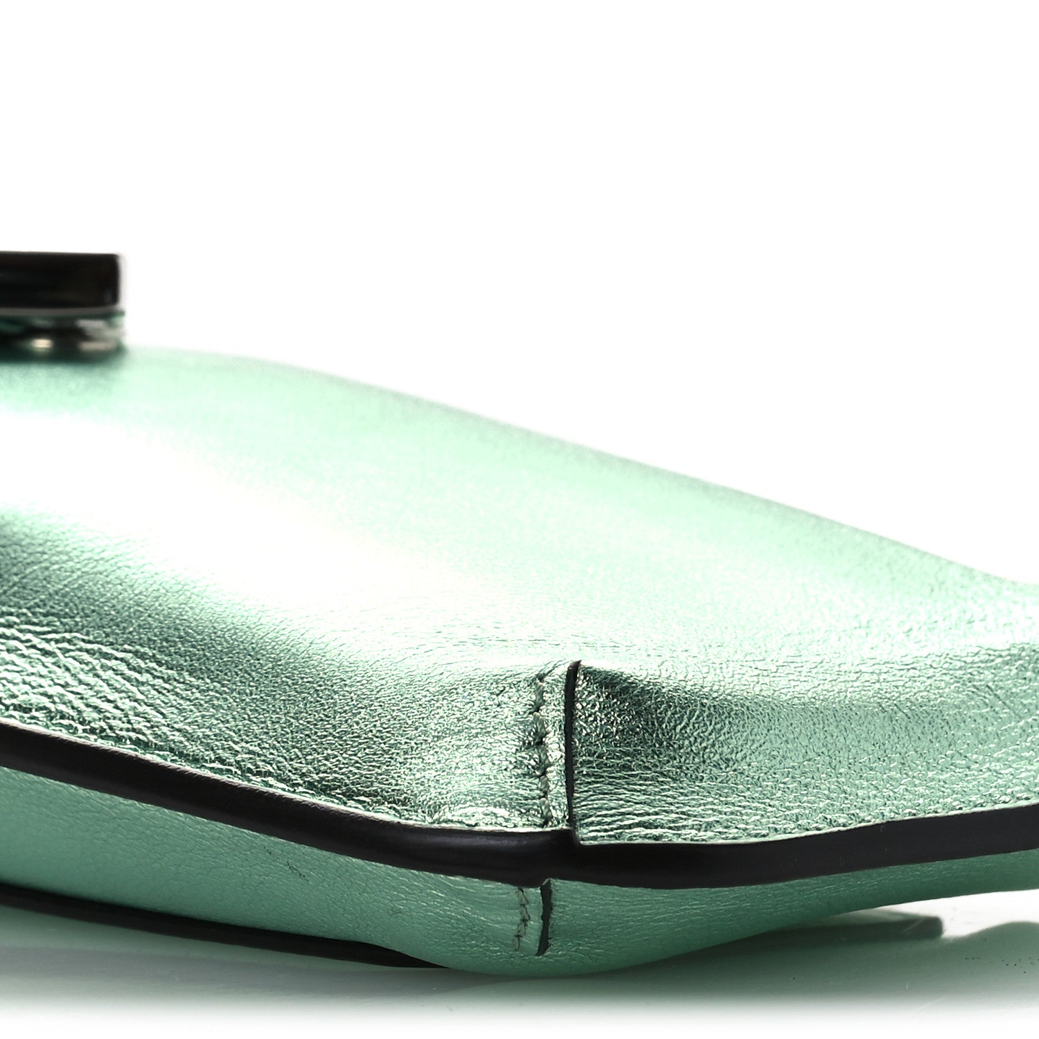 Fendi Vitello Laminato FF Diamonds Phone Pouch Verde Chiaro 9 of 12