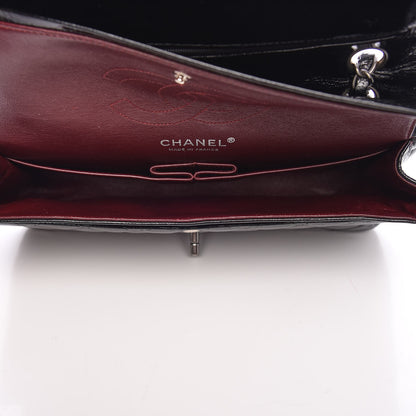 Chanel Distressed Patent Quilted Medium Double Flap Black 5 of 7