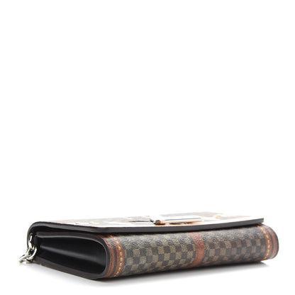 Louis Vuitton Transformed Damier Ebene Time Trunk Twist Chain Wallet 4 of 8