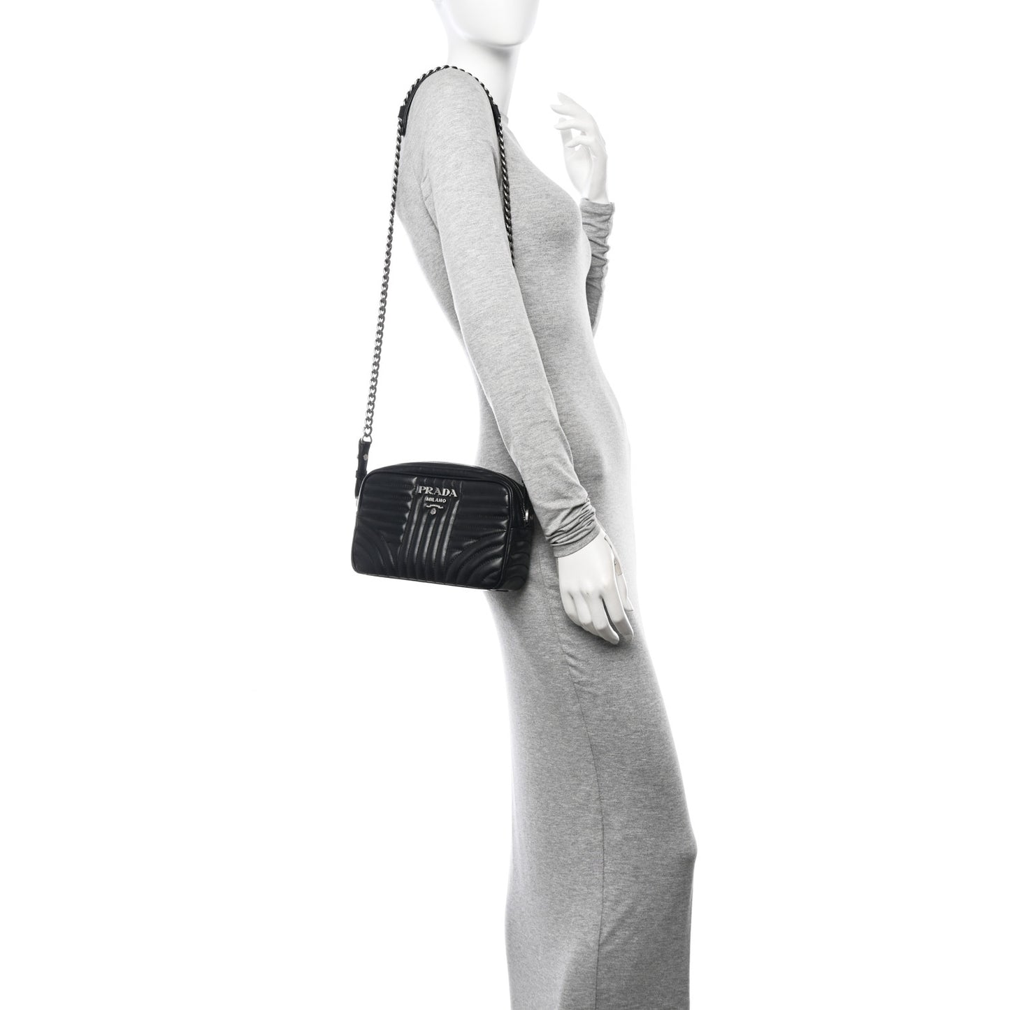 Soft Calfskin Diagramme Camera Bag Black